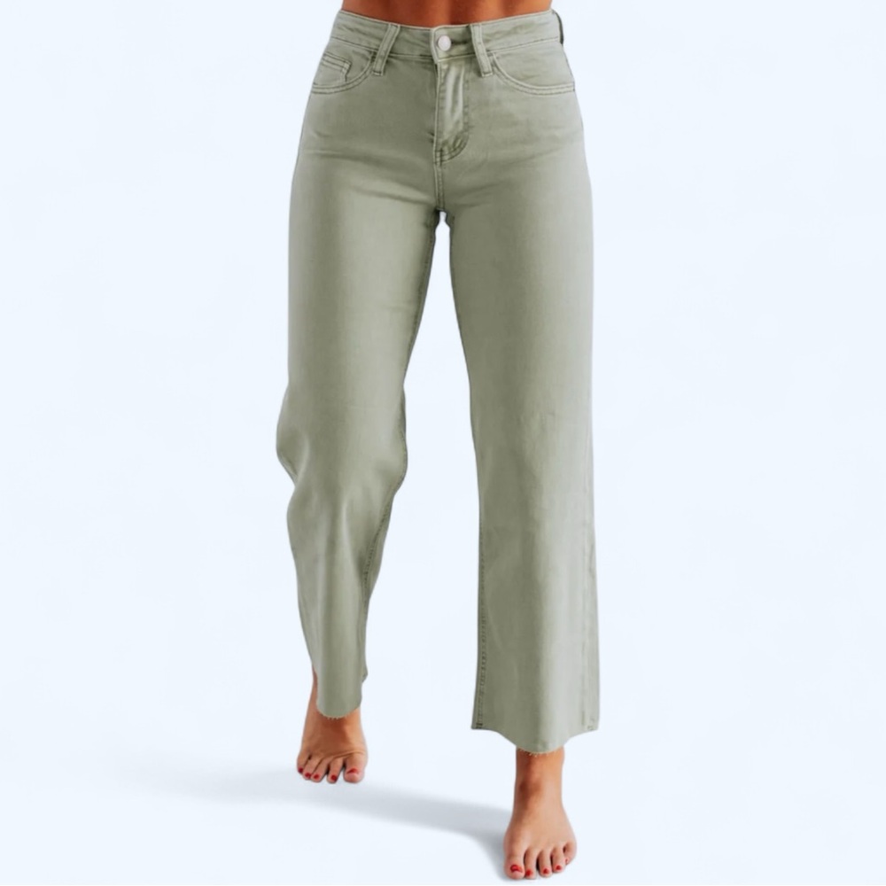Women's Wide Leg Jeans in Olive
